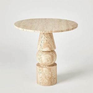 Mesa de Centro de Madera Escandinava Moderna, Hecha a Mano, de Madera Maciza, Mueble para Sala de Estar, Tapa Redonda, Acabado Natural - Product Image 4