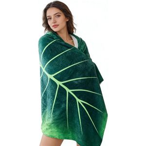 Coperta in flanella gigante a forma di foglia morbida con design decorativo a foglie, decorazione per letto e divano, regalo per ragazze e ragazzi - Product Image 3