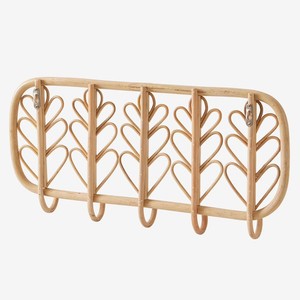 Porte-manteau mural 5 crochets en rotin tressé à la main, motif feuille botanique, idéal pour la maison, l'hôtel, la chambre d'enfant et la décoration – Vente chaude en gros - Product Image 3