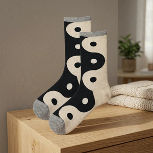 Women's Eco-Friendly Knitted Dot Pattern Mid-Calf Dress <b>Socks</b> - Product Image 2