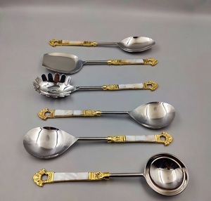 Nouvelle Collection 2026 : Ensemble de Couverts à Salade en Acier Inoxydable 18/8 Poli Miroir avec Manche PVD Doré – Fourchette et Cuillère - Product Image 5
