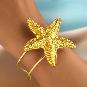 PRAO Pulsera de estrella chapada en oro antideslustre Pulseras de cadena y eslabones de moda - Product Image 2
