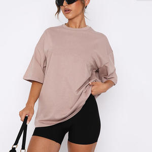 Camiseta de Verano para Mujer, Talla Grande, a Cuadros, de Algodón y Poliéster, Ecológica, Transpirable, Estilo Vintage, 300g, Cuello Redondo, Casual, Holgada - Product Image 4