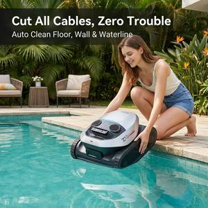 Nettoyeur <span class=keywords><strong>de</strong></span> piscine robotisé sans fil, aspiration maximale <span class=keywords><strong>de</strong></span> 30 m³/h, télécommande LiFi, nettoyage en profondeur des parois, adapté aux piscines <span class=keywords><strong>de</strong></span> villas privées - Product Image 1