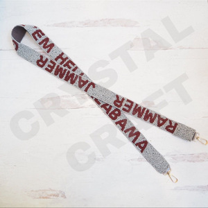 CRYSTAL CRAFT Correa de cincha con cuentas moradas y gancho GO FROGS, texto grabado personalizado, iconos de rana, accesorio vintage ecológico para bolso - Product Image 5