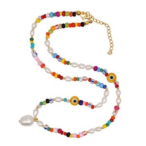 Collar con colgante de elefante chapado en oro con perla de imitación y cuentas de resina, joyería de regalo unisex - Product Image 3