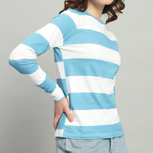 T-shirt à manches longues pour femme, 100% coton, molleton écologique, anti-rides, séchage rapide, logo personnalisé, OEM, décontracté, toutes saisons - Product Image 2