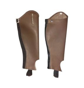 Genuine leather riding <b>chaps</b> English <b>half</b> <b>chaps</b> for men Buckle closure equestrian <b>chaps</b> equestrian riding gear - Product Image 2