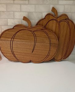 Wooden Pumpkin <b>Shaped</b> Chopping Board With Anti Slip Feature Kitchen Cutting <b>Block</b> Round Design Dark Brown Wood Material - Product Image 5