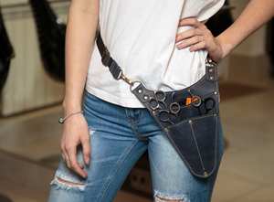 Étui de Ciseaux de Barbier en Cuir de Qualité Supérieure, Anti-Odeur, Confortable, Design Décontracté, Robuste et Multifonctionnel - Product Image 4