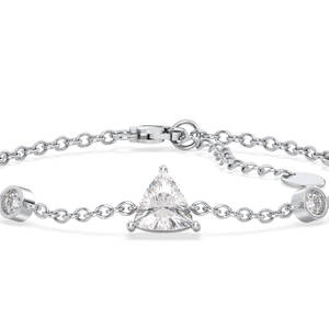 Bracelet chaîne à maillons REYES en argent sterling 925 avec moissanite 1,9 carat pour femme, classique, plaqué or 14 carats, bijoux fins unisexes - Product Image 4
