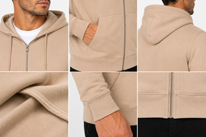 Mens zip hoodie created for modern comfort with breathable texture adjustable hood and practical style for active daily wear - Product Image 6