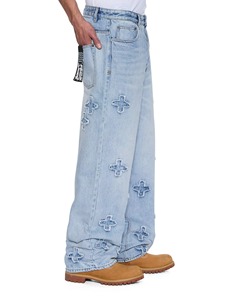 Top Trendiness <b>Men's</b> Lightweight Casual Pants Embroidery Design High Fashion Baggy <b>Jeans</b> Woolen Fabric Acid Wash <b>Drawstring</b> - Product Image 3