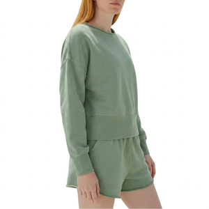 Most Fashionable Plain Color Loose Fit Women Crop <b>Top</b> Sweatshirt Plus Size Casual Wear Women Sweatshirt Custom logo print <b>sweats</b> - Product Image 2