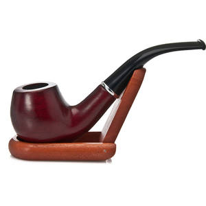 Pipa de Fumar de Madera Roja Hecha a Mano, con Patrón Clásico Tradicional de Lujo, Grabada, de Alta Calidad y Ecológica, para Uso Personal - Product Image 1