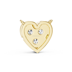 Pendentif Cœur Plaqué Or avec Trio de Diamants Ronds Brillants, Bijou de Luxe pour Femme, Idéal Cadeau - Product Image 3