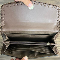 Sac à main à bandoulière en cuir véritable usiné à la main de grande capacité à la mode pour femmes et portefeuille de bracelet assortis ensembles combinés de deux pièces