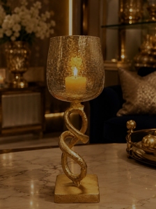 Decorative Vintage Peacock Design <b>Glass</b> Candle Jar <b>Holder</b> Home Decoration Durable Metal Candle <b>Stand</b> For Tabletop Display - Product Image 4