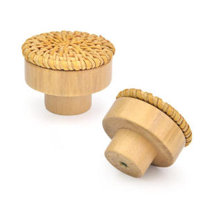 Poignées de porte en rotin élégantes pour meubles de chambre, boutons de porte et de tiroir faits à la main, les plus vendus - Product Image 1