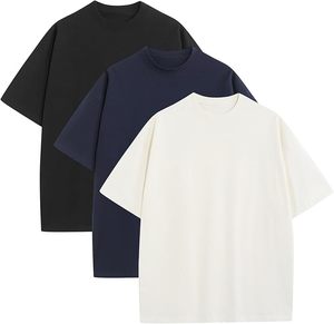 เสื้อยืดโอเวอร์ไซส์ผ้าฝ้ายแท้ 100% น้ำหนัก 220 กรัม พิมพ์ลายตามสั่งที่ไหล่ สไตล์ฮิปฮอป ไซส์ใหญ่พิเศษ ผ้าฝ้ายแท้ 100% ทรงบ็อกซี่ สำหรับผู้ชาย - Product Image 1