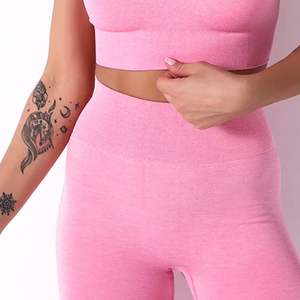 Conjunto de Yoga Rosa de Diseño Popular con Logotipo Personalizado, el Más Vendido, para Mujer, Ropa Deportiva, Conjuntos de Yoga y Ropa Deportiva - Product Image 4