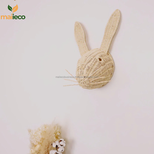 Tête de lapin en rotin naturel fait à la main décoration murale tranche d'âge 5-7 ans pour la décoration intérieure et les jouets pour bébé vente en gros directe du Vietnam - Product Image 2