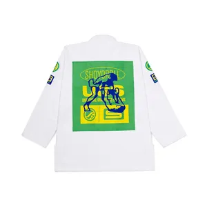 Kimono de Jiu-Jitsu BJJ unisexe, nouvelle arrivée, couleur blanche, uniforme Shoyorol GI, logo personnalisé, vêtements d'arts martiaux de qualité supérieure, 100% coton - Product Image 2