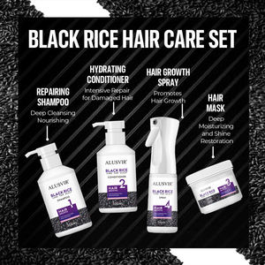 Traitement nourrissant pour la croissance des cheveux à base de riz noir, biotine, kératine et huile de ricin, soin capillaire professionnel personnalisable, après-shampoing - Product Image 3