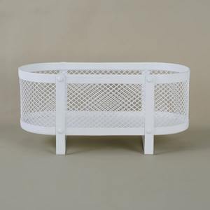 Plateau de salle de bain moderne en acier inoxydable blanc avec pieds surélevés pour comptoir et rangement de boissons dans le salon - Product Image 3