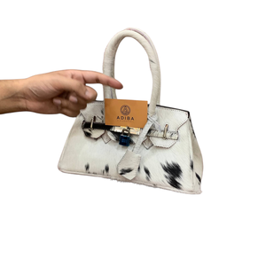 Bolso de mano de lujo de piel de vaca auténtica para mujer, a la moda 2026, con cierre de broche, bolso de hombro de piel de vaca de diseñador personalizado, talla S - Product Image 2