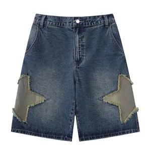 Personnalisé rue Denim lavé Baggy Shorts Nouvel été 2025 Bermuda Shorts Vintage brodé Logo décontracté Street Wear Jeans - Product Image 3