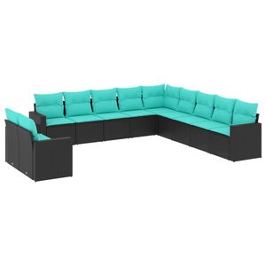 Conjunto de sofás de jardín en negro y azul - Product Image 2