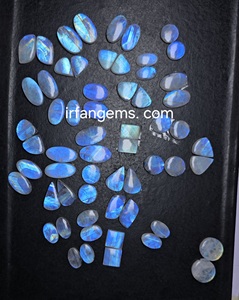 <b>Rainbow</b> Moonstone Pair Top Grade Quality 100% Natural Cabochon Loose Gemstone For Making Earring Stones Moonstone Crystal Bulk - Product Image 4