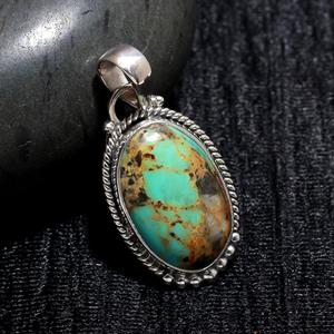 Pendentif en turquoise naturelle de qualité supérieure, argent sterling, turquoise d'Arizona, idéal pour les fêtes, prix d'usine, bijoux en gros - Product Image 2