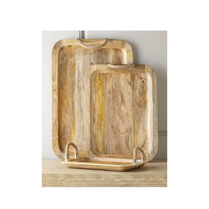 Plateau à chocolat rectangulaire avec poignée en acier, nouvelle arrivée, plateau à bonbons en bois véritable, Ramadan, Eid, élégant plateau à gâteau au chocolat, plateau à nourriture - Product Image 4