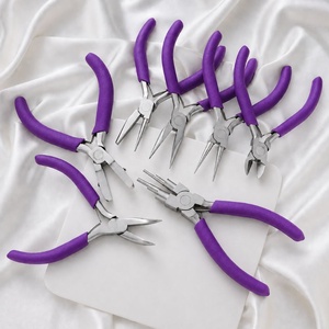 Luminex 5 Piece Jewelry Pliers Set Stainless Steel <b>Mini</b> Beading <b>Tool</b> <b>Kit</b> Orange Handles for DIY Jewelry Making - Product Image 5