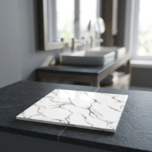 China Oceano 400x400mm Porcelana gris pulida Azulejos de pared de cerámica Ladrillo refractario para exteriores para uso en el baño del centro comercial Venta - Product Image 4
