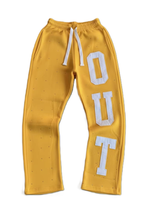 Pantalon de survêtement streetwear personnalisé 500 g/m² effet vieilli brodé avec patchs et strass, été/hiver, pour tout-petits et adultes, coupe ample unisexe - Product Image 3