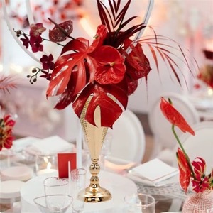 Newest Design Glam Brass Tabletop <b>Vase</b> Set Wedding Decor High Quality Metal Flower <b>Vase</b> <b>Gold</b> Finish - Product Image 3