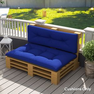 Cuscini da Esterno Blu Navy per 2 Posti, Spessore 3,9 Pollici, Design Trapuntato, Cuscini di Ricambio per Pallet da Giardino - Product Image 2