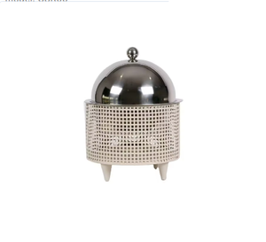 Plat à gratin rond en acier inoxydable avec couvercle, chauffe-plats isolé pour cuisinière à gaz et à induction, design moderne, réchaud de buffet - Product Image 4