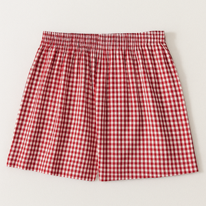 Fabricante de Ropa en Vietnam, Pantalones Cortos a Cuadros con Cintura Elástica, Servicio OEM ODM, Ropa de Mujer de Buena Calidad - Product Image 1