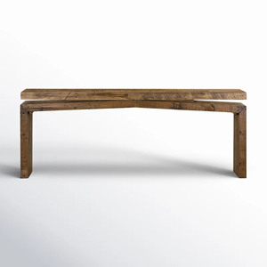 Mesa Consola Moderna de Madera de Teca de Mediados de Siglo, Diseño de Pedestal de Madera Maciza, Hecha a Mano, KALA CONCEPT, Muebles para Sala de Estar, Decoración de Entrada - Product Image 5