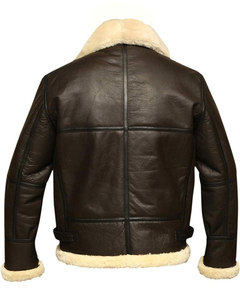 Veste en cuir d'agneau véritable pour homme, col montant, logo frontal, doublure en fourrure, cadeau d'hiver - Product Image 2