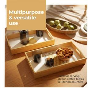 Decorative <b>with</b> Sun Motif Premium MDF Multipurpose Trays for Kitchen Dining Large Medium <b>Small</b> - Product Image 2