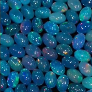 794 pièces d'opale bleue naturelle éthiopienne, cabochons ovales 6x4mm, lot de 254 carats, Iroc Sales, pierres précieuses en vrac pour la création de bijoux - Product Image 3