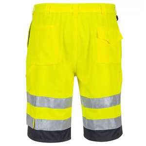 Shorts de travail pour hommes en coton 100% haute visibilité, avec bandes réfléchissantes, séchage rapide, pour la construction et les travaux en extérieur. - Product Image 2