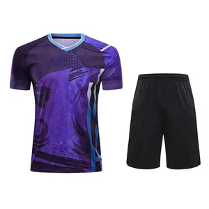 Custom Printed Front Logo Breathable Anti-UV Quick Dry Badminton Uniform Premium Quality Heat-Transfer Printing T-Shirt Shorts - Product Image 1