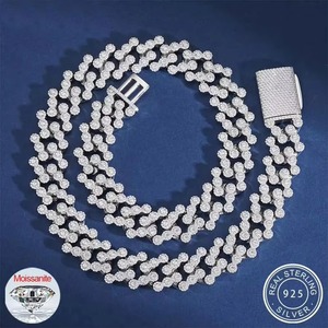 Luxury Triple Tennis Hip Hop <b>Chain</b> Fine Jewelry Pendants & Charms VVS Moissanite <b>Rapper</b> Necklace For Men Women - Product Image 2