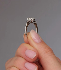 2.22 TC Oval Lab Grown Diamond Engagement <b>Ring</b> Set 14K White Gold Prong Set IGI Certified Minimalist Style Baguette <b>Stacking</b> - Product Image 2